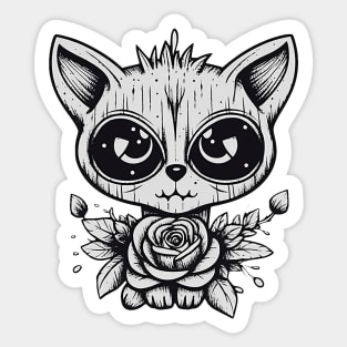 Angry flower raccoon Sticker